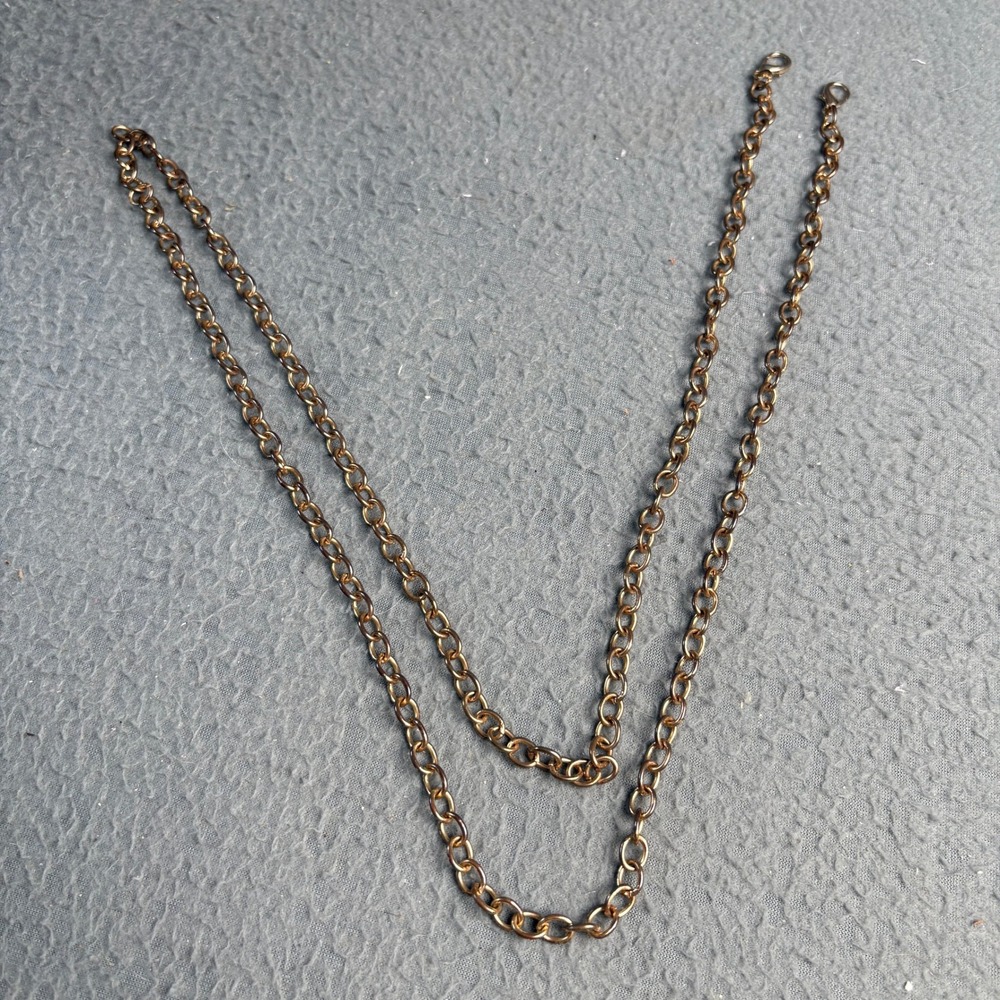 Antique Bronze Tone Handbag Chain Strap Replacement Oval Link 44 Inch
